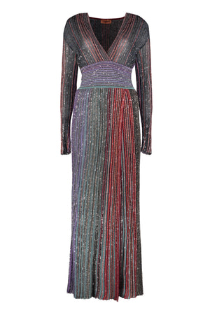 Knitted lurex maxi-dress-0